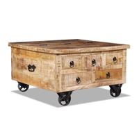 vidaXL Table basse Bois de manguier brut 70 x 70 x 40 cm