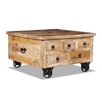 vidaXL Table basse Bois de manguier brut 70 x 70 x 40 cm