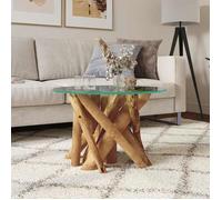 vidaXL Table basse Bois flottant de teck massif 60 cm