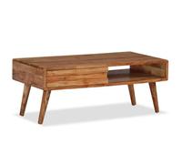 vidaXL Table basse Bois massif avec tiroir sculpté 100 x 50 x 40 cm