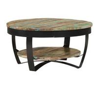 vidaXL Table basse en bois massif de récupération 65 x 32 cm Multicolore G
