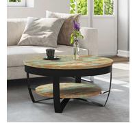 vidaXL Table basse en bois massif de récupération 65 x 32 cm Multicolore G