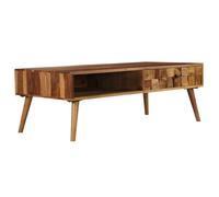 vidaXL Table Basse Bois Sesham Massif avec Finition Miel Table de Salon Meuble 246201