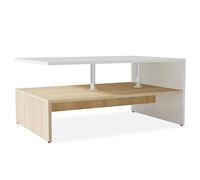 vidaXL Table basse Bois d'ingénierie 90x59x42 cm Chêne et blanc 244856