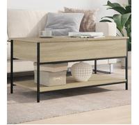vidaXL Table Basse, Bout de Canapé avec Pieds Réglables, Table d'Appoint avec Rangement Salon Intérieur, Moderne, Chêne 845347