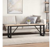 Vidaxl Table Basse Cadre En O 160x40x45 Cm Bois De Pin Massif Et Acier Multicolore