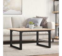 Vidaxl Table Basse Cadre En O 90x90x45 Cm Bois De Pin Massif Et Acier Multicolore
