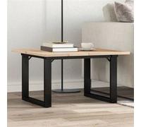 Vidaxl Table Basse Cadre En O 70x70x40 Cm Bois De Pin Massif Et Fonte Multicolore