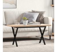 Vidaxl Table Basse Cadre En X 100x50x45,5 Cm Bois De Pin Massif Acier Multicolore