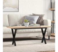 vidaXL Table basse cadre en X 110x40x45,5 cm bois de pin massif acier3282755 Marron G