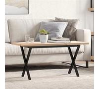 Vidaxl Table Basse Cadre En X 100x50x45,5 Cm Bois De Pin Massif Acier Multicolore