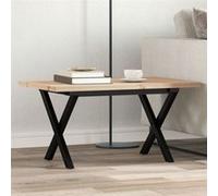 Table basse cadre en X 80x50x40,5cm bois de pin massif et acier3282750