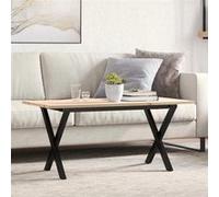vidaXL Table basse Cadre en X 3282686 90×40×45 cm Bois de pin Meuble de salon Multicolore G