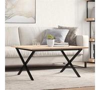 Vidaxl Table Basse Cadre En X 90x90x45 Cm Bois De Pin Massif Et Acier Multicolore