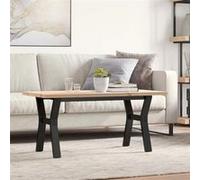 vidaXL Table Basse Cadre en Y, Table d'Appoint, Bout de Canapé, Meuble de Salon Salle de Séjour, 100x50x45,5 cm Bois de Pin 3282776 Marron G