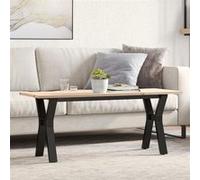 Vidaxl Table Basse Cadre En Y 110x40x45 Cm Bois De Pin Massif Et Acier Multicolore