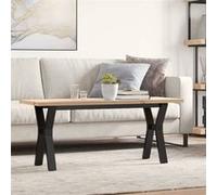 Vidaxl Table Basse Cadre En Y 110x40x45,5 Cm Bois De Pin Massif Acier Multicolore