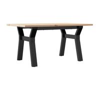 vidaXL Table basse Cadre en Y – Table d'appoint, 80×50×40 cm, bois de pin massif et acier