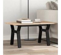 vidaXL Table basse Cadre en Y – Table d'appoint, 80×50×40 cm, bois de pin massif et acier
