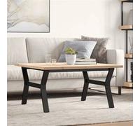 vidaXL Table basse piètement en Y 90x90x45,5cm pin massif & acier