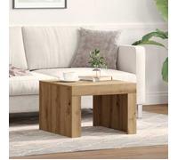vidaXL Table basse carrée 50 x 50 x 35 cm – Chêne artisanal, bois d'ingénierie