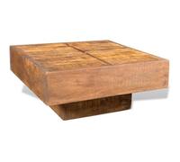 vidaXL Table basse carrée en bois massif de manguier Marron - style antique