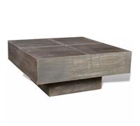 vidaXL Table basse carrée en bois massif de manguier Marron foncé – style antique