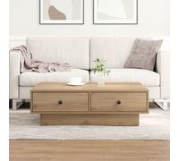Vidaxl Table Basse Chêne Artisan Placage, Mdf 90 X 90 X 28 Cm Rangement
