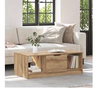 vidaXL Table Basse Chêne Artisanal 102 x 50 x 36cm Bois d'ingénierie, Table Basse Moderne pour Salon, Design Chic, Robuste, Pratique avec tiroir en Bois