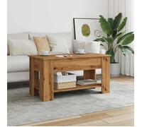 vidaXL Table basse 856927 chêne artisanal 101x49x52 cm bois d'ingénierie dessus relevable Marron