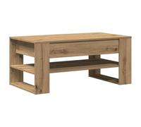 vidaXL Table Basse chêne Artisanal 102 x 55 x 45 cm Bois d'ingénierie, Table Basse rectangulaire, Style Moderne, Meuble décoratif, Pratique pour Le Salon, Un Vrai Plaisir !