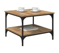 vidaXL Table Basse Chêne Artisanal 55 x 55 x 40 cm Bois d'ingénierie, Améliorez Votre Salon avec Une Table Basse Industrielle, Rangement suffisant et Design Chic, Polyvalent