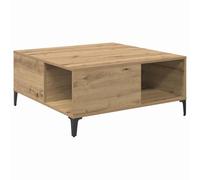 vidaXL Table Basse Chêne Artisanal 80 x 80 x 36,5 cm Bois d'ingénierie, Table Basse carrée Industrielle, Grand Rangement, Design Moderne, Parfait pour Votre Salon Chic