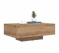 vidaXL Table basse Chêne artisanal avec lumières LED 85x55x31 cm