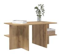 vidaXL Table Basse Chêne Artisanal 87 x 50 x 45 cm Bois d’ingénierie, Table d’intérieur élégante, pièce maîtresse Moderne, Surface Fonctionnelle, café décoratif pour la Famille