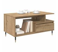 vidaXL Table basse Chêne artisanal 90 x 49 x 45 cm Bois d'ingénierie, moderne et solide