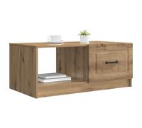 vidaXL Table Basse Chêne Artisanal 90 x 50 x 37 cm Bois d'ingénierie, Table Basse Rétro, Design Vintage, Rectangulaire, Salle de Séjour, Rangement, Utilité Multi-Usage, Accent Fonctionnel