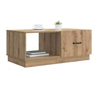 vidaXL Table Basse Chêne Artisanal 90 x 50 x 37 cm Bois d'ingénierie, Table Basse rectangulaire Moderne pour Salon, Design Vintage, Rangement Pratique, Surface Fonctionnelle
