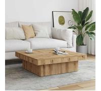 vidaXL Table basse chêne artisanal 90x90x28 cm bois d'ingénierie Marron