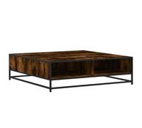 vidaXL Table basse Chêne fumé 100×100×30 cm – Bois d'ingénierie et métal