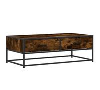 vidaXL Table basse Chêne fumé 100x50x35 cm Bois d'ingénierie et métal