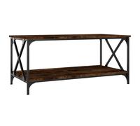 Vidaxl Table Basse Chêne Fumé 100x50x45 Cm Bois D'ingénierie Et Fer Multicolore