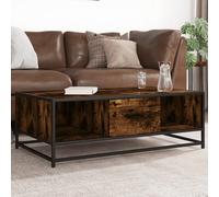 Vidaxl Table Basse Chêne Fumé 100x57x35 Cm Bois D'ingénierie Et Métal Multicolore