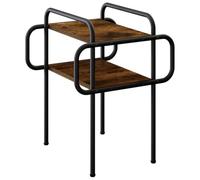 vidaXL Table Basse Chêne fumé 40 x 40 x 51 cm Bois d'ingénierie, Table Basse stylée, rectangulaire, Design Moderne, Facile à Nettoyer, 2 Niveaux, Bois Composite, Meuble Pratique