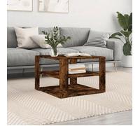 vidaXL Table basse Chêne fumé 59,5x59,5x40 cm bois d'ingénierie Multicolore