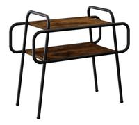 vidaXL Table Basse Chêne fumé 60 x 30 x 51 cm Bois d'ingénierie, Table Basse stylée, rectangulaire, Design Moderne, Facile à Nettoyer, 2 Niveaux, Bois Composite, Meuble Pratique