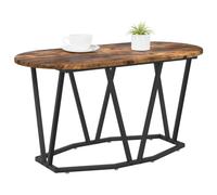vidaXL Table basse ovale moderne Chêne fumé 80x40x40,5 cm Bois d'ingénierie & métal Style industriel