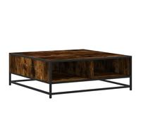vidaXL Table Basse chêne fumé 80x80x30 cm Bois d'ingénierie et métal, Table d'appoint, Table de Salon, Table latérale, Bout de canapé, Table Centrale