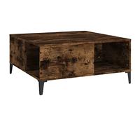 vidaXL Table basse d'appoint industrielle avec rangement Chêne fumé 80x80x36,5 cm