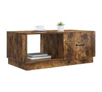 vidaXL Table Basse Chêne fumé 90 x 50 x 37 cm Bois d'ingénierie, Table Basse rectangulaire Moderne pour Salon, Design Vintage, Rangement Pratique, Surface Fonctionnelle